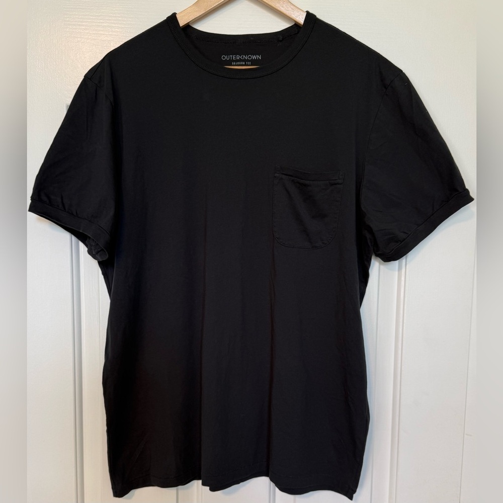 Outerknown Sojourn Tee XL Black Pocket T-Shirt Organic Pima Cotton